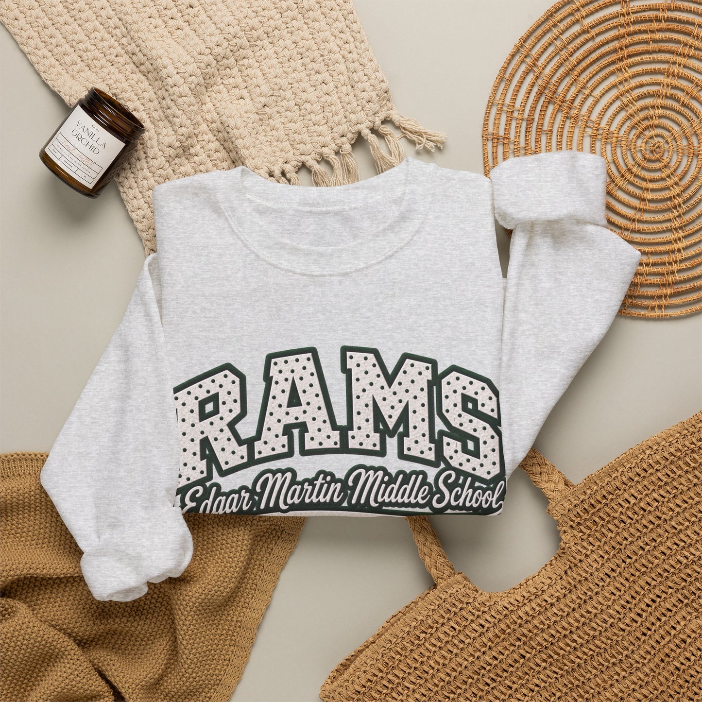 Rams Edgar Martin Middle School Crewneck Sweatshirt — School Spirit Pullover