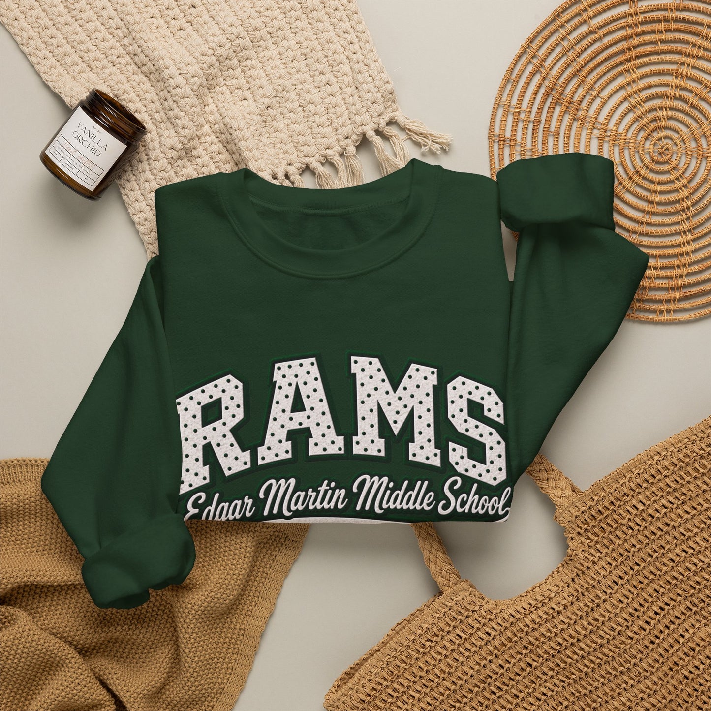 Rams Edgar Martin Middle School Crewneck Sweatshirt — School Spirit Pullover