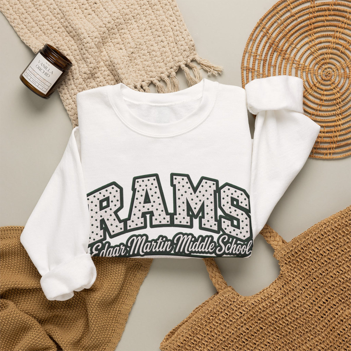 Rams Edgar Martin Middle School Crewneck Sweatshirt — School Spirit Pullover