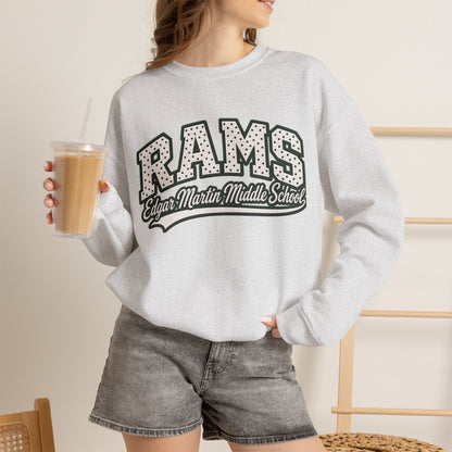 Rams Edgar Martin Middle School Crewneck Sweatshirt — School Spirit Pullover
