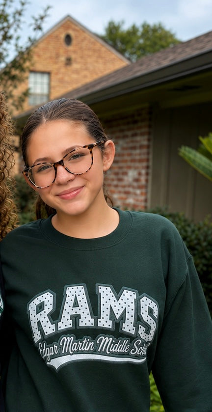 Rams Edgar Martin Middle School Crewneck Sweatshirt — School Spirit Pullover